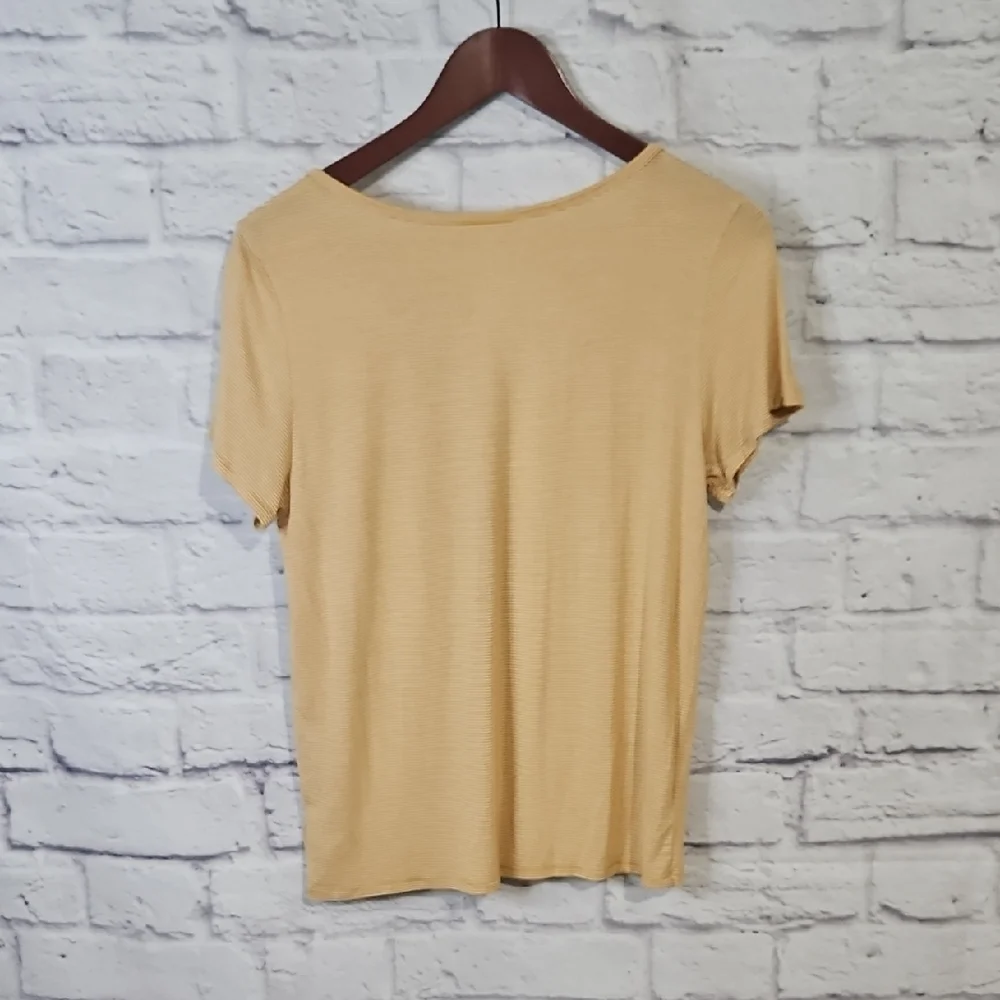 American Eagle Outfitters Yellow Striped Short Sleeve Top Soft And Sexy